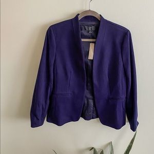 Collarless Blue Blazer